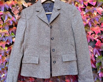 1950s Wool Tweed Crop Equestrian Jacket