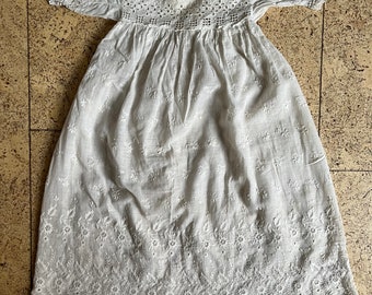 Early 20th Century Baby’s Embroidered Cotton Christening Dress