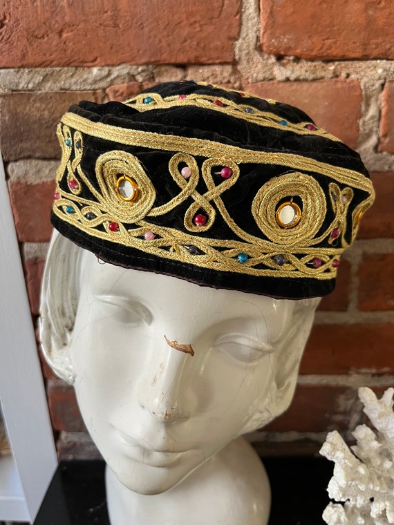 Vintage Black Velvet Fez - image 2