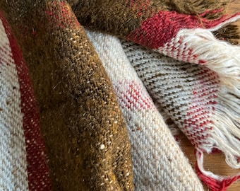 Vintage Wool Plaid Blanket in Earthtones