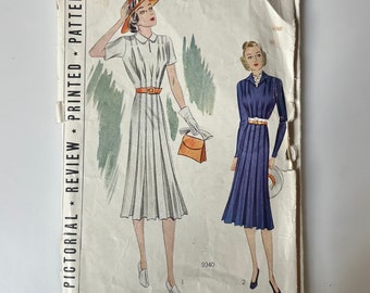 1940s Pictorial Review Dress Pattern/Original/Size 18