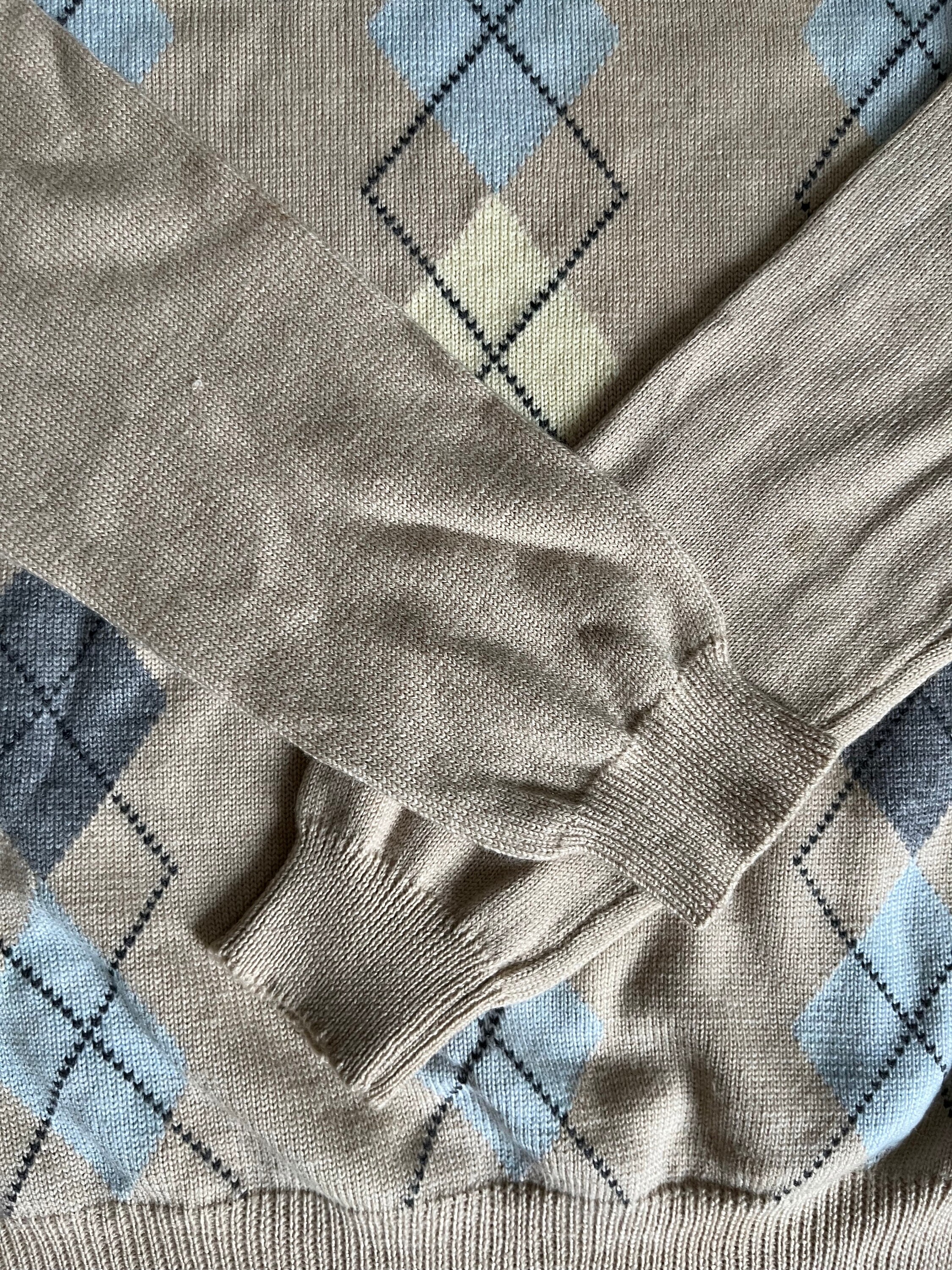 Cardigan En Laine Mérinos Brooks Brothers - Motif Argyle Noir Et Blanc - Taille XL Neuf Avec étiquettes