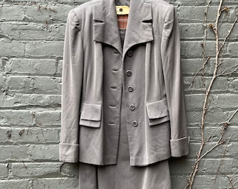 1940s Tudor Hall Wool Jacket and Skirt Set