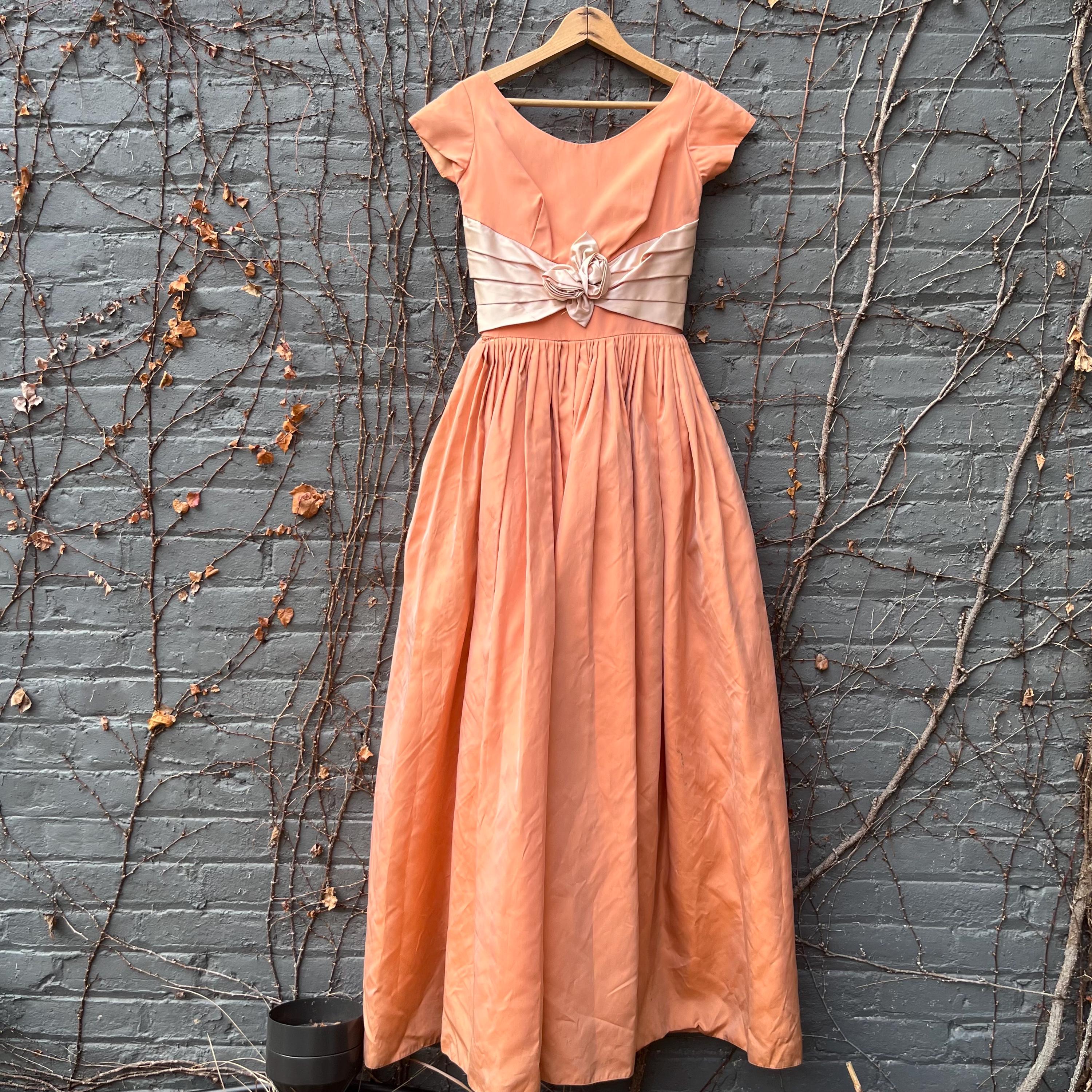 vintage peach bridesmaid dresses Peach Vintage Floral Maxi Dress main image 0