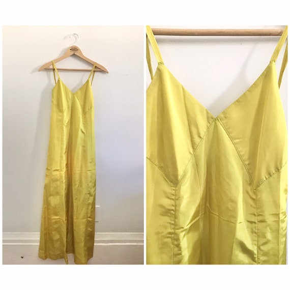 1930s Chartreuse Slip Dress