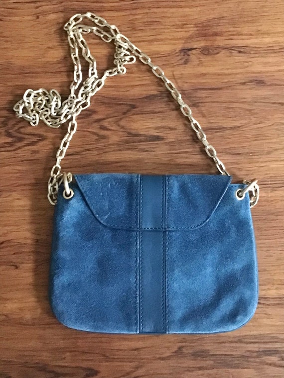 Vintage Cole Haan Blue Suede Shoulder Bag - image 3