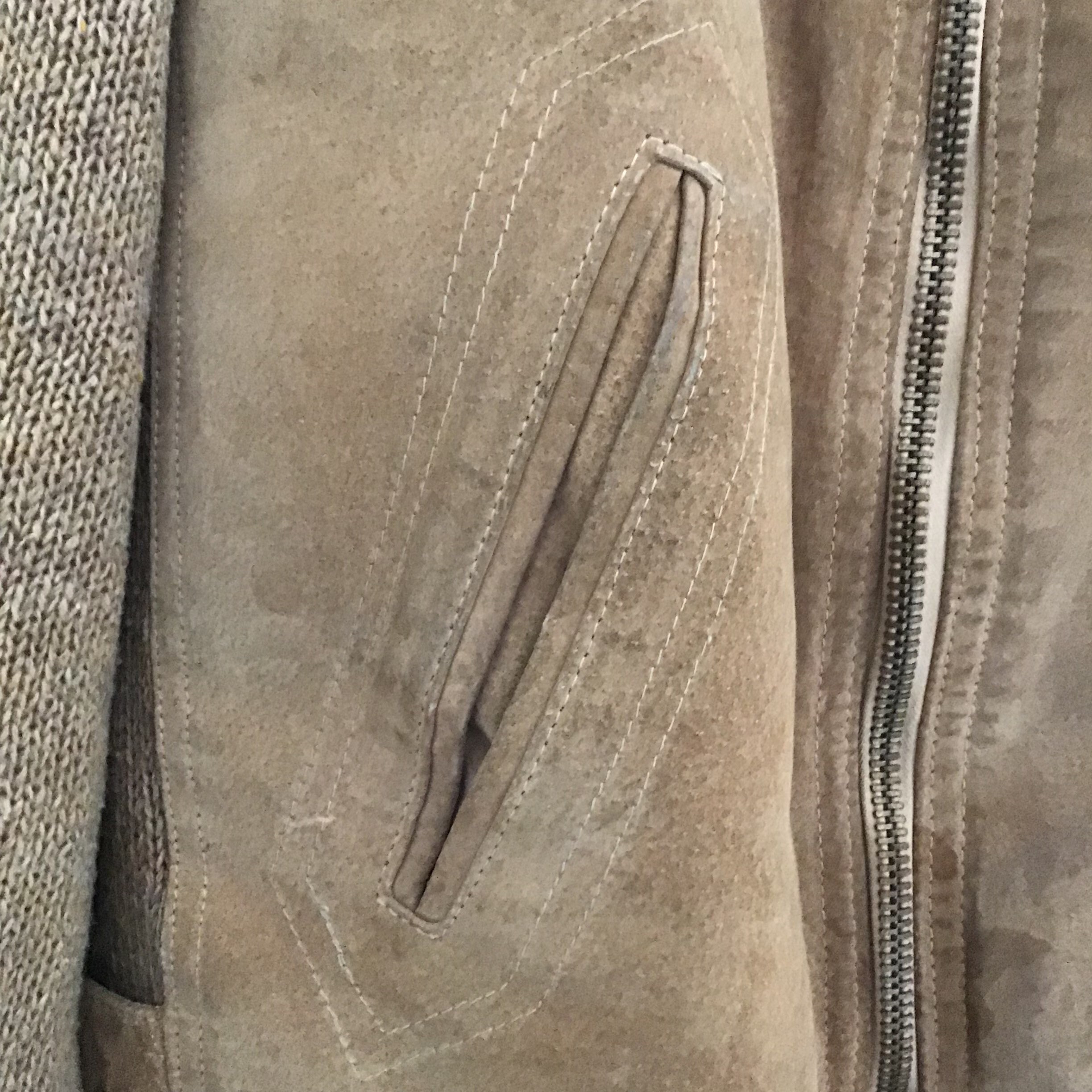 ジャケット・アウター McGREGOR SUEDE LEATHER PANEL KNIT JACKET Vintage Mcgregor Suede Quilon Brown Jacket W/ Knit Sleeves