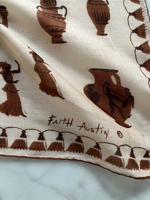 Vintage Faith Austin Linen Handkerchief with Clas… - image 7