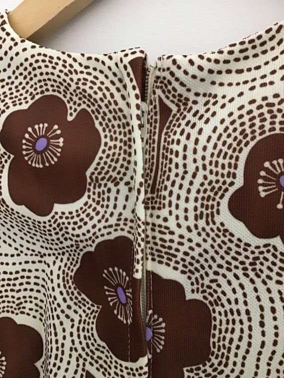 1960s Flower Power Polyester Dress - image 5