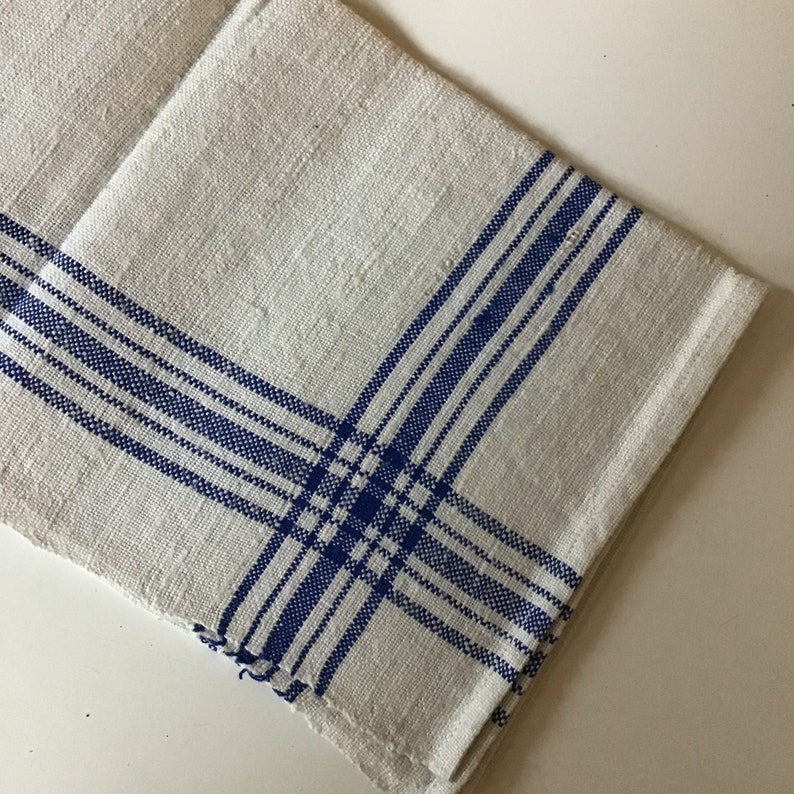 Set of Ecru Woven Linen Kitchen Towels