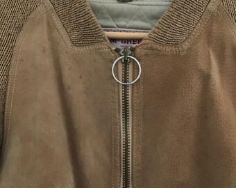 Vintage Mcgregor Men's Suede Leather & Knit Zip Front Jacket