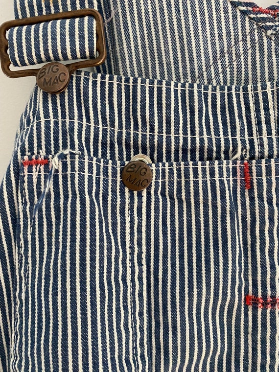 1960s 1970s Big Mac Engineer Stripe Denim Overall… - image 3