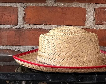 Vintage Woven Straw Cowboy Hat/Mexican