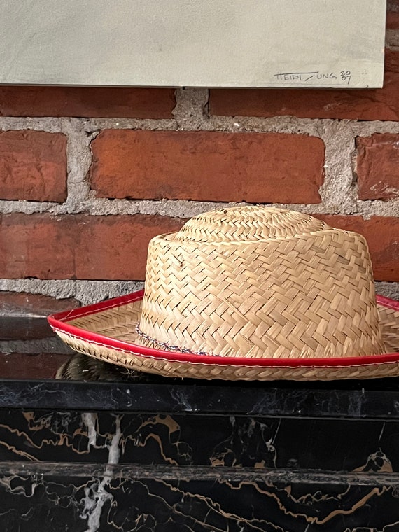 Vintage Woven Straw Cowboy Hat/Mexican