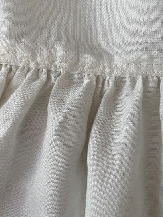 Victorian Gathered Linen Skirt with Hand Crochete… - image 5