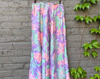 1980s Springtime Silk Maxi Skirt