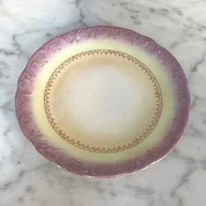 Antique Porcelain Dessert Plate with Ombre Glaze