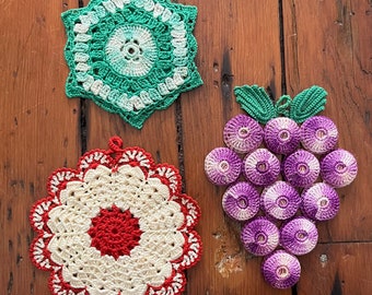 Vintage Crocheted Potholders/Trivets