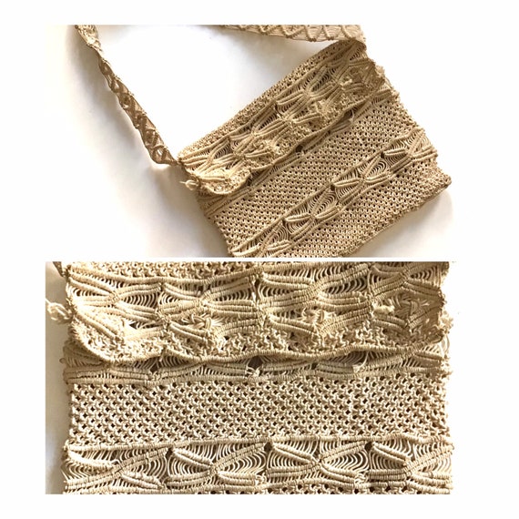 1960s Handmade Macrame Shoulder Bag - image 10