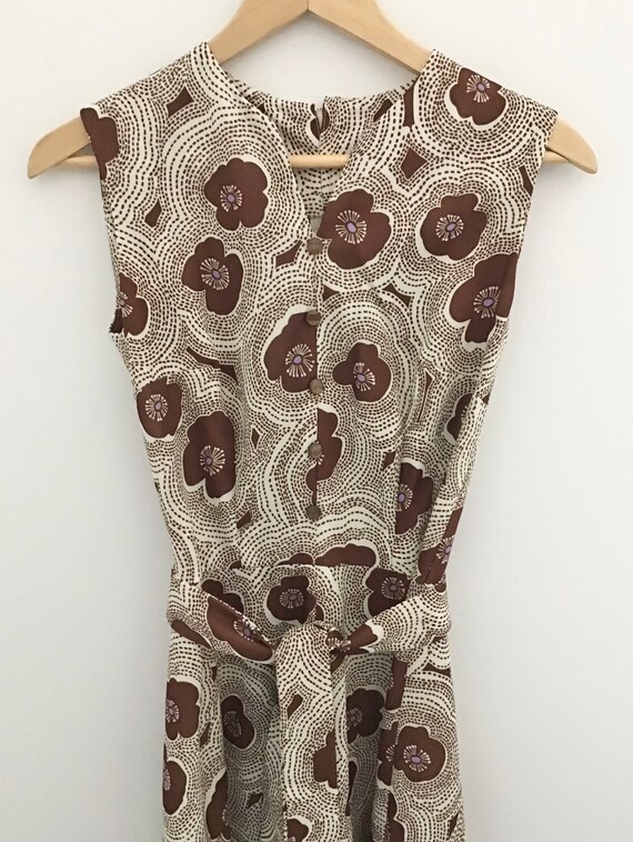 1960s Flower Power Polyester Dress - image 2