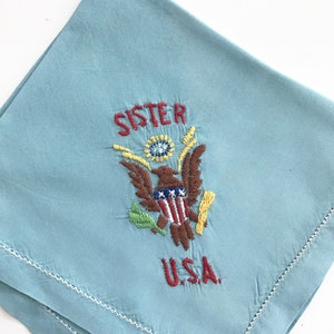 Fazzoletto di seta blu &quot;Sorella&quot; del fronte interno della seconda guerra mondiale