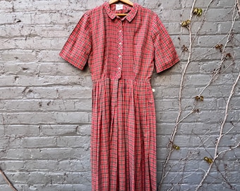 1950s 1960s The Spectator Plaid Shirtwaist Dress