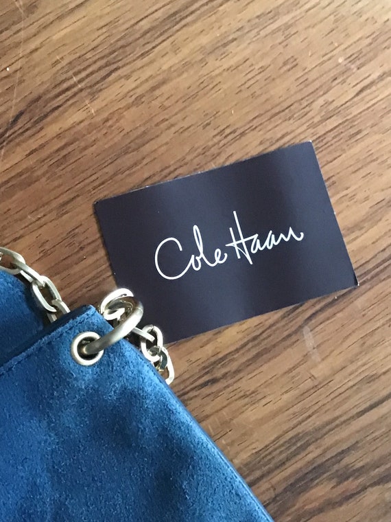 Vintage Cole Haan Blue Suede Shoulder Bag - image 2