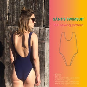 PDF sewing pattern and DIY tutorial of the Säntis high leg one piece SWIMSUIT for women