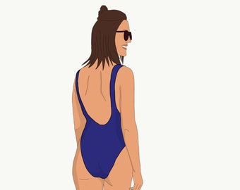PDF sewing pattern and DIY tutorial of the Säntis high leg one piece SWIMSUIT for women