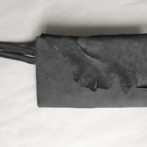 Suede Clutch Bag in Grey / Grey Suede Purse for Women