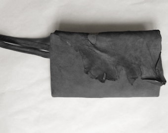 Suede Clutch Bag in Grey / Grey Suede Purse for Women