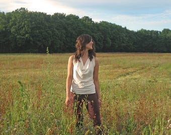 Cowl Top / T-shirt in Organic Cotton for Women