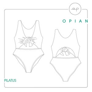 PDF sewing pattern and tutorial DIY of the Pilatus one-piece SWIMSUIT or bathing suit or swimwear for women image 2