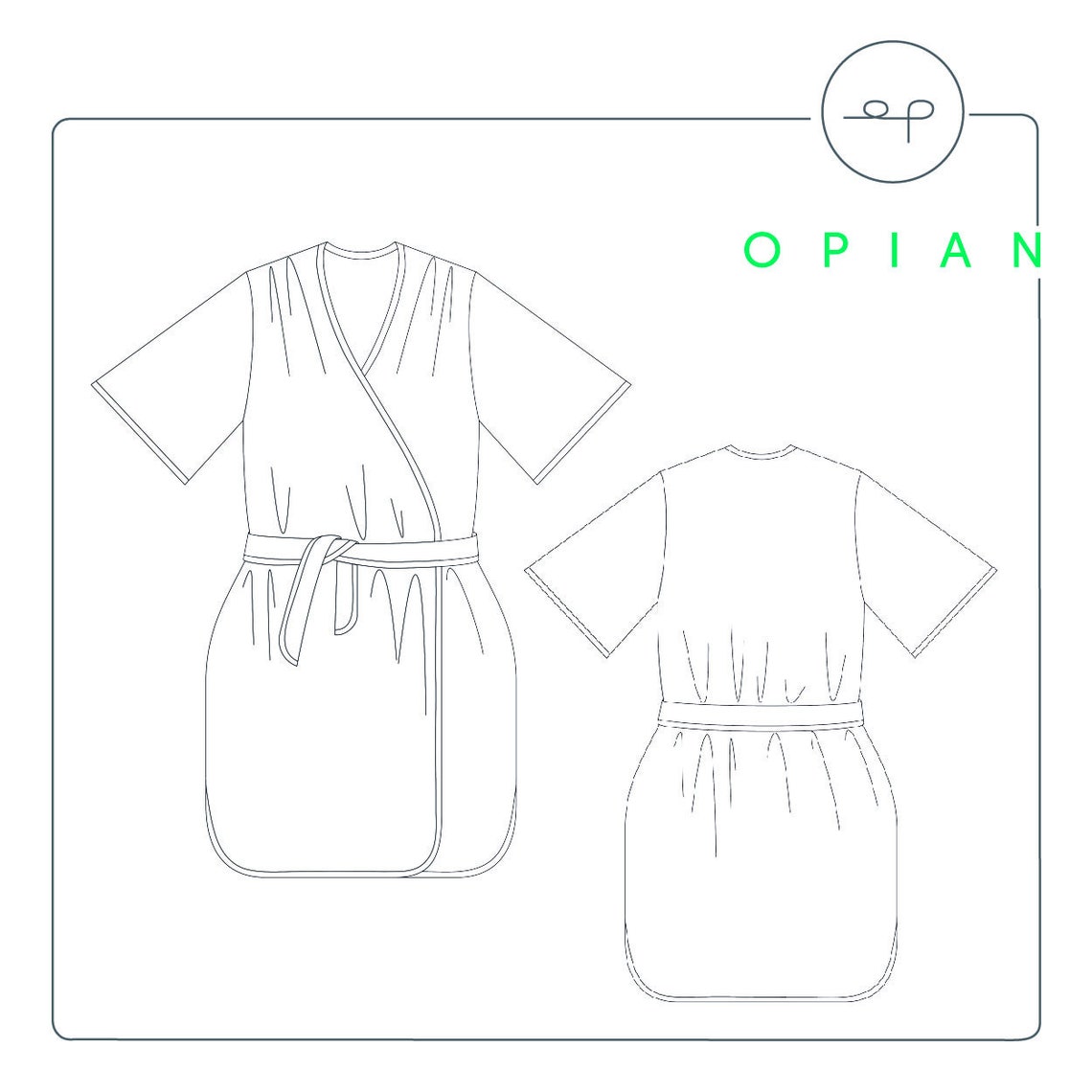 Pdf Sewing Pattern and Tutorial of the BATHROBE/DRESSING GOWN - Etsy
