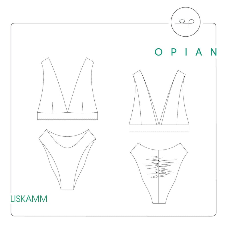 PDF sewing pattern and tutorial DIY of the Liskamm two-piece BIKINI swimsuit for women image 8