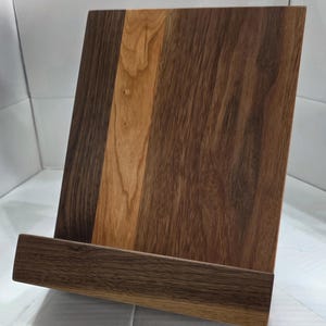 Wooden Cookbook Stand – Walnut & Cherry Recipe Book Holder – Folding Kitchen Tablet Stand – Modern Counter Decor – Gift for Home Chef image 10