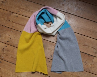 Soft Lambswool Bold Block Stripe Scarf