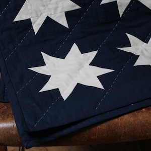 Dark Navy Patchwork Star Quilt