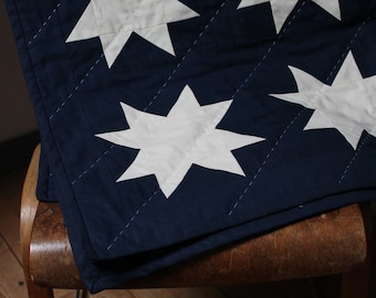 Dark Navy Patchwork Star Quilt