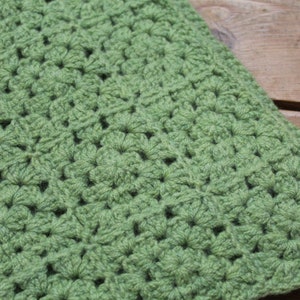 Spring Green Crocheted Squares Baby Blanket image 5