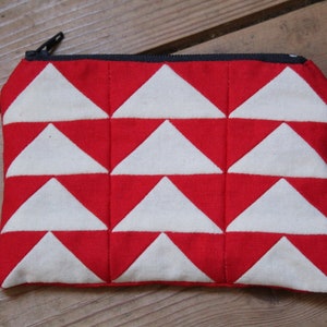 Monedero pequeño de patchwork con diseño de gansos voladores