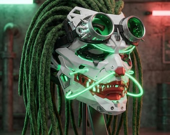 Light Up Cyber Full Face Mask Version 2 - Designed by Raidmask