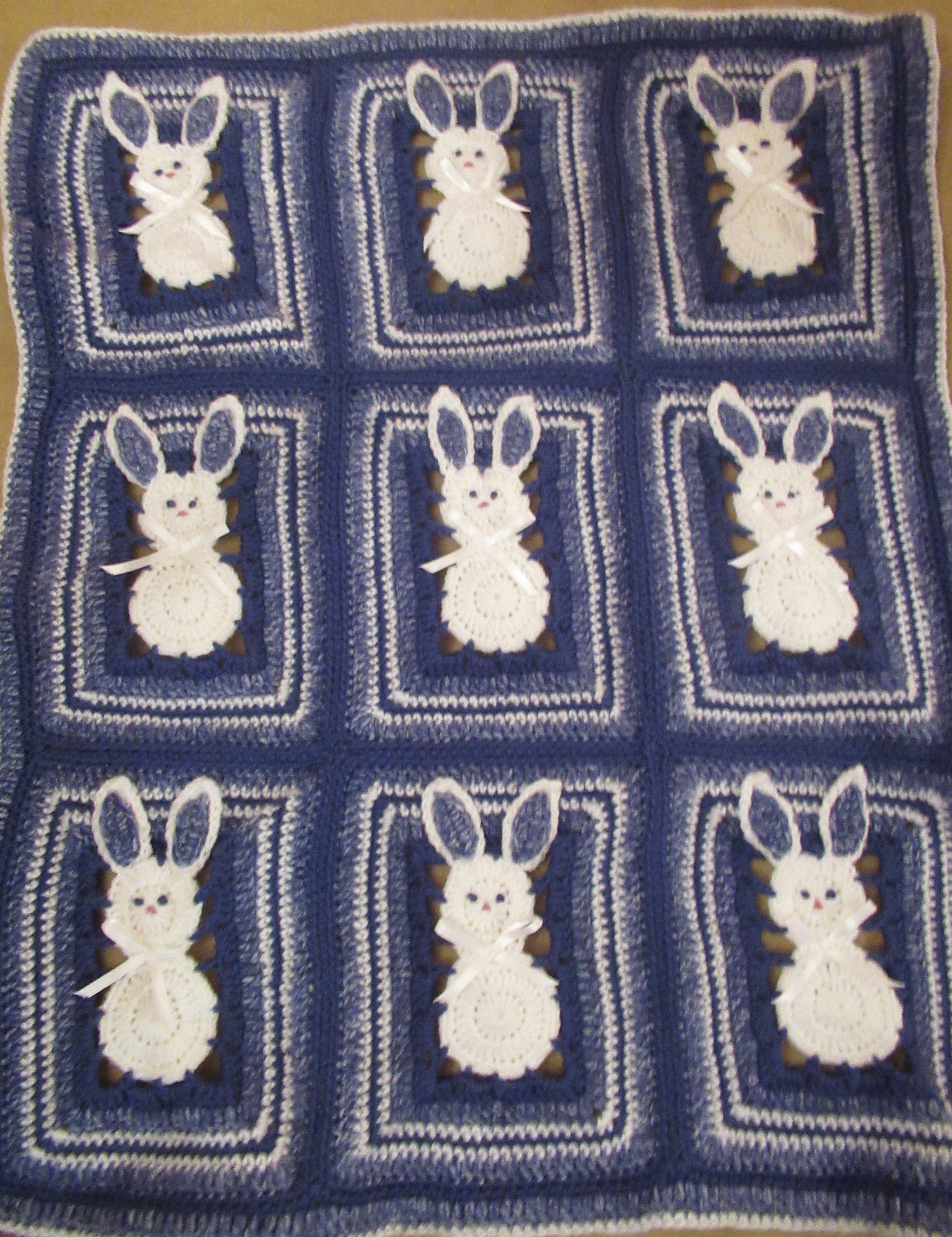 DIGITAL PDF Crochet Pattern - EASTER Bunny Baby Blanket Pattern Crib ...