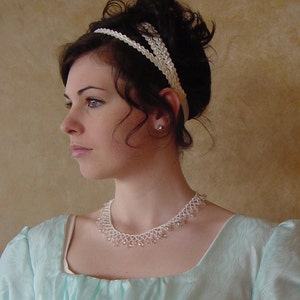 CUSTOM Regency Jane Austen 3 strap Headband hairpiece Ball hat headpiece SIMPLE image 1