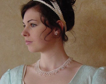 CUSTOM Regency Jane Austen 3 strap Headband hairpiece Ball hat headpiece SIMPLE