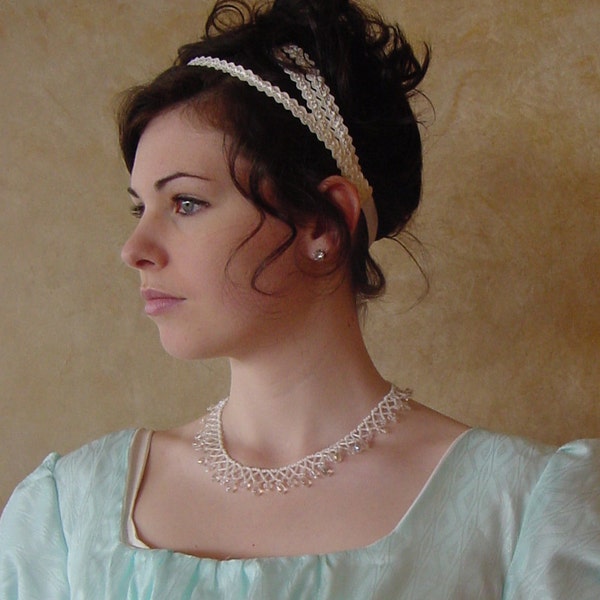 CUSTOM Regency Jane Austen 3 strap Headband hairpiece Ball hat headpiece SIMPLE