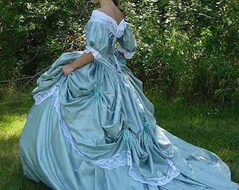 CUSTOM Victorian Bridal Civil War Steampunk Ball Gown Dress in taffeta and lace