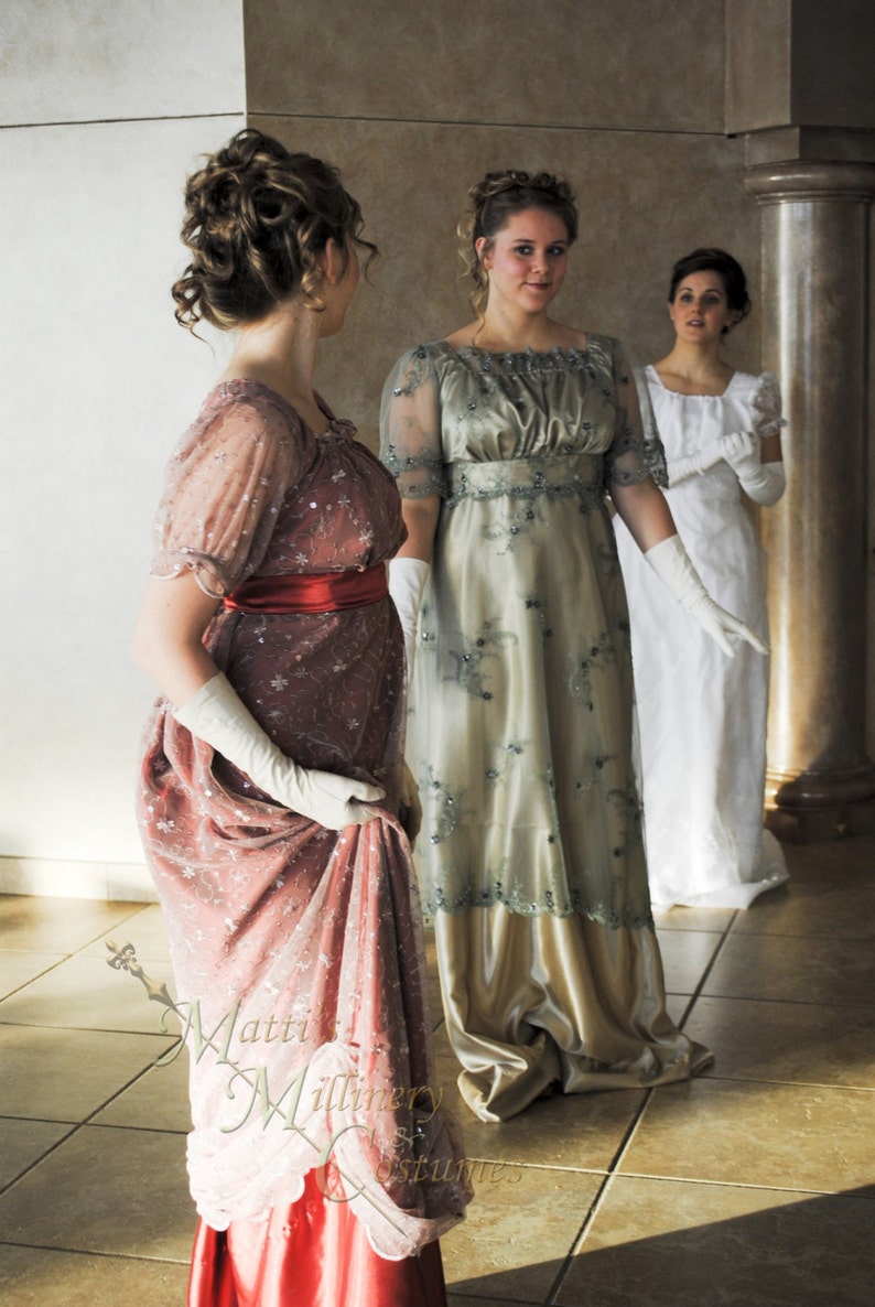 Tuquoise Regency Jane Austen Ball gown Empire formal Dress | Etsy