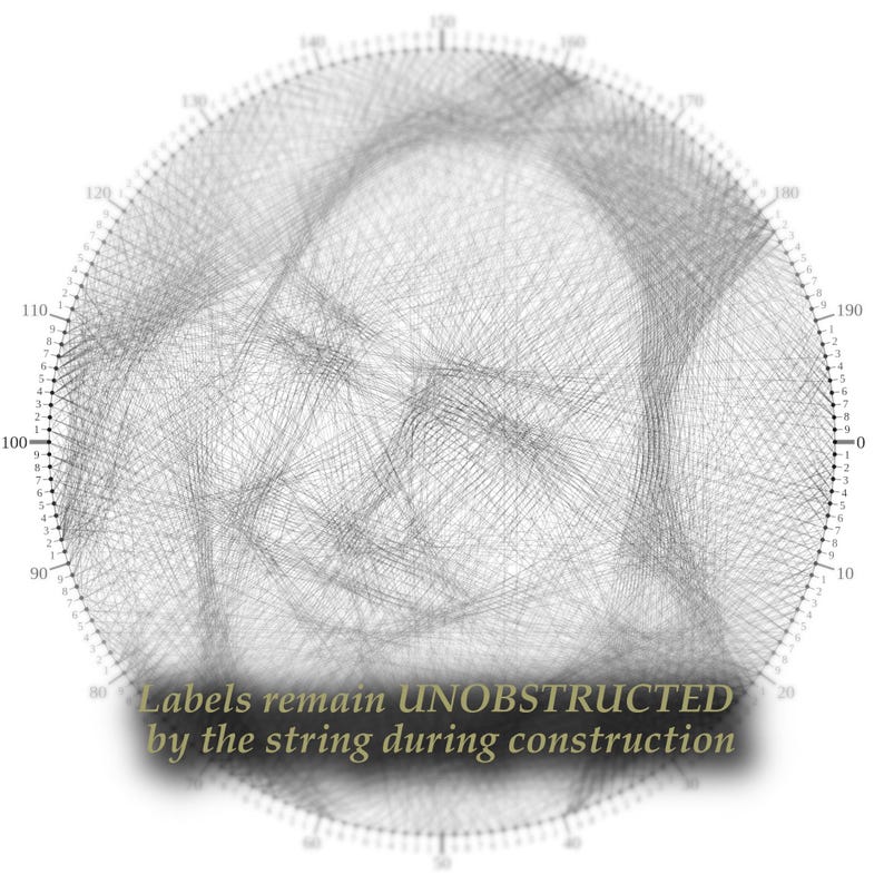 String Art Template 200 Rods, 32cm Diameter, Clockwise - Etsy