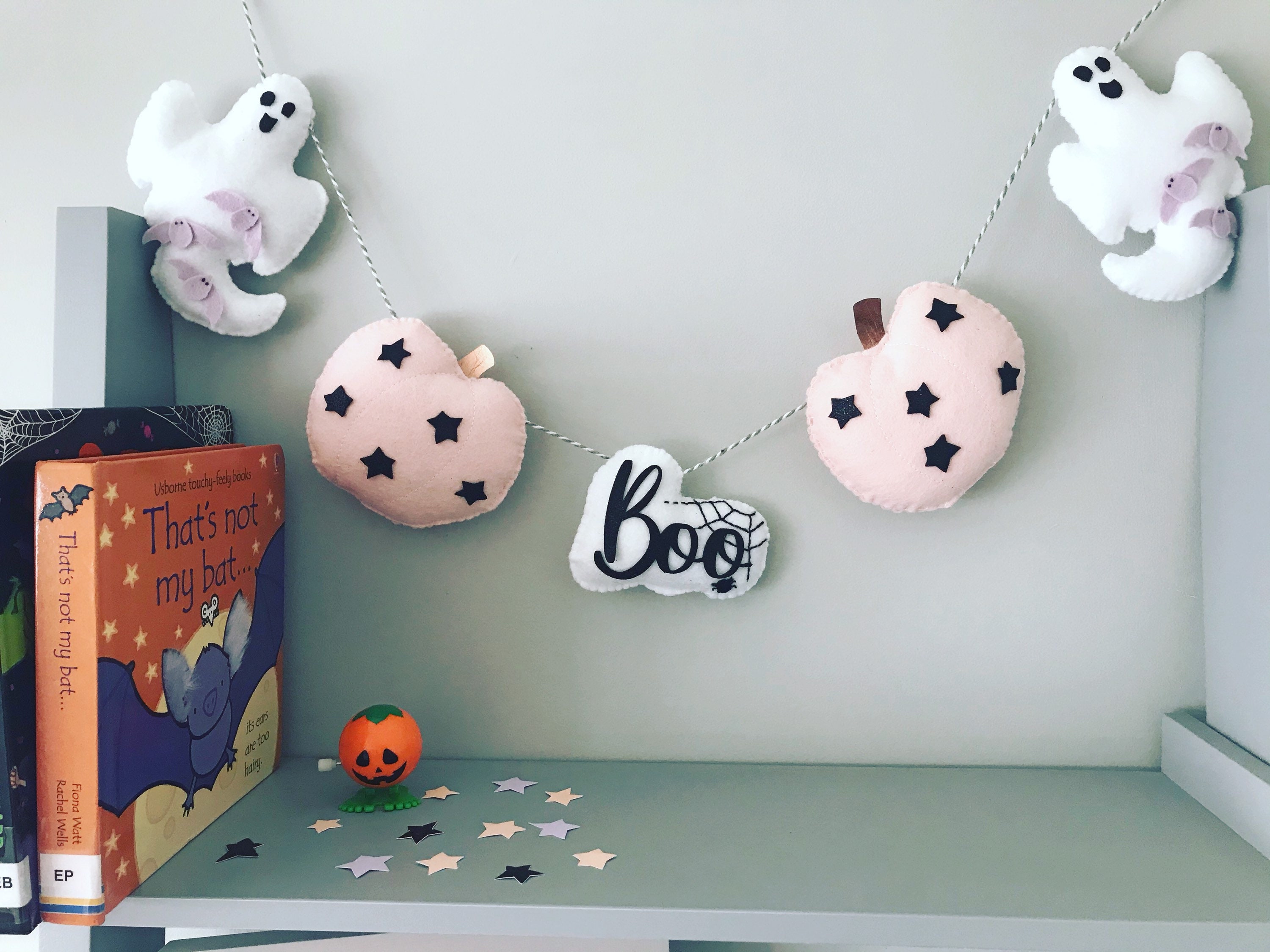 Halloween Garland Handmade. Pastel Pumpkins With Glittery - Etsy